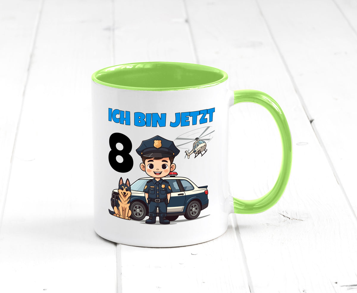 8. Geburtstag | 8 Jahre Polizei Kind Polizeiauto lustig Geschenkidee Geschenk Tasse