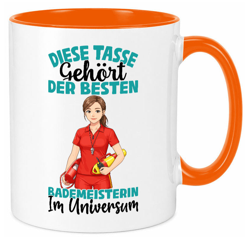 Im Universum: Bademeisterin | Schwimmmeisterin Geschenk Humor Geschenkidee Tasse