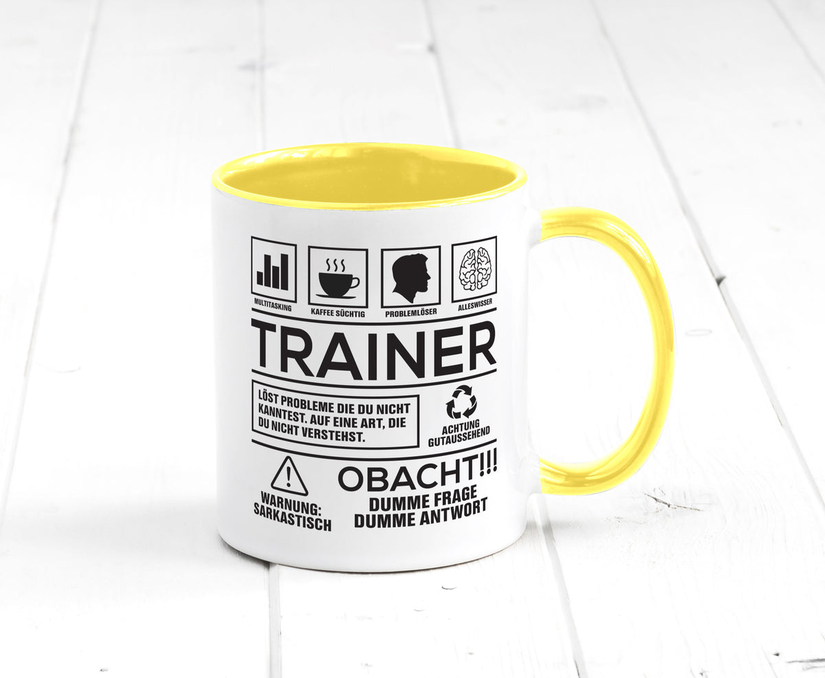 Achtung Probleme Trainer | Verein Sport lustig Humor Geschenkidee Geschenk Tasse