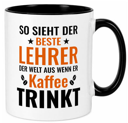 Kaffee trinkt: Lehrer | Schule Beruf Schüler Geschenk Arbeit Kollegen Büro