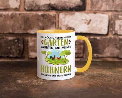 Garten Hühner | Gartenarbeit Tasse Bauernhof Spruch lustiger Geschenk Arbeit