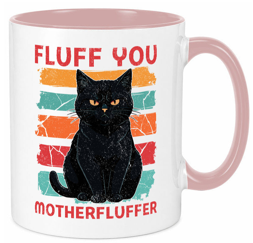 Fluff you Motherfluffer | Schwarze Katze Böse Humor Tierliebhaber Geschenkidee