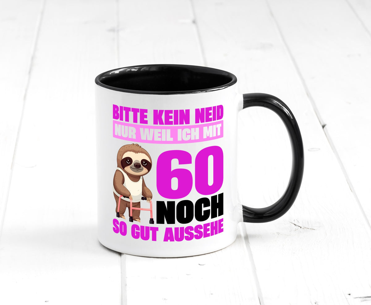 60. Geburtstag | Bitte kein neid Faultier 60 Jahre v2 Geschenk Geschenkidee Tasse