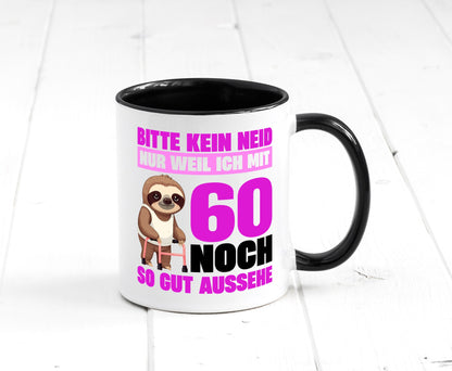 60. Geburtstag | Bitte kein neid Faultier 60 Jahre v2 Geschenk Geschenkidee Tasse