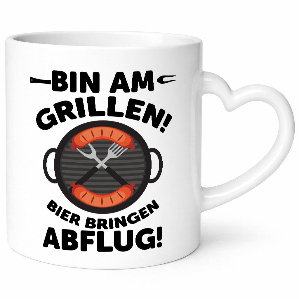 Bin am Grillen! Bier bringen und abflug | Grillmeister lustiger Spruch Geschenk