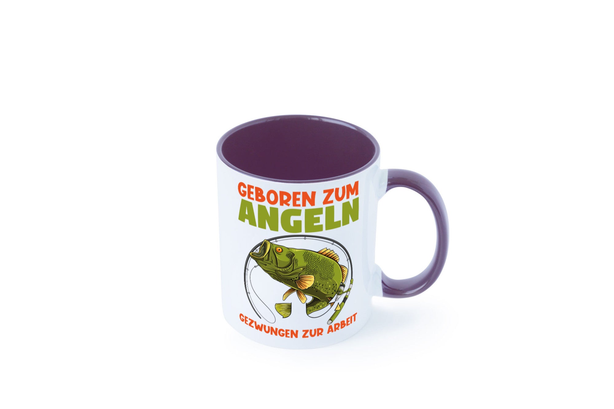 Geboren zum Angeln | Angler Tasse Fischer Spruch Humor Geschenkidee