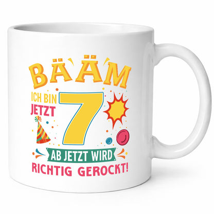 7. Geburtstag | 7 Jahre ab jetzt wird richtig gerockt Geschenkidee Humor Tasse
