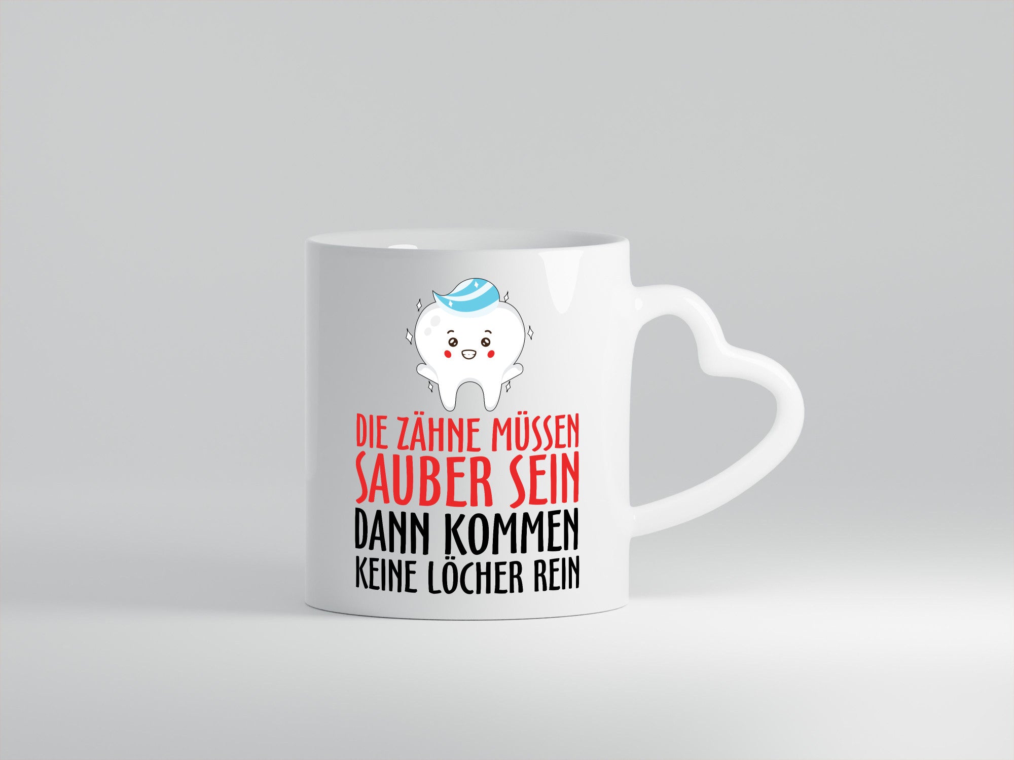 Sauber Zähne lustiger Spruch Geschenk Humor Geschenkidee Tasse