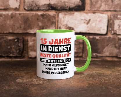 15 Jahre im Dienst | Jubiläum Arbeit v3 lustig Kollegen Büro Geschenk Tasse