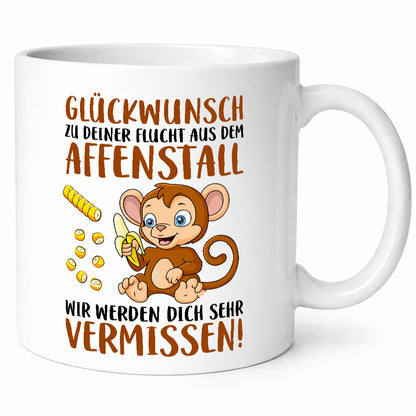 Glückwunsch zur Flucht | Affenstall Arbeitskollegen Geschenk Arbeit Kollegen