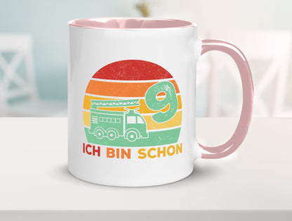 9. geburtstag | Feuerwehrauto 9 Jahre Feuerwehr Geschenk Geschenkidee lustiger