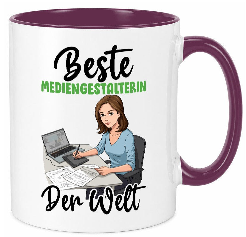 Beste Mediengestalterin | Medien v2 Geschenk Humor Geschenkidee lustiger Spruch Tasse