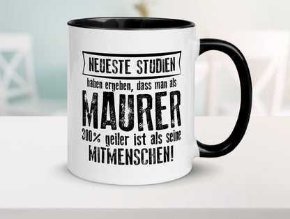 Neuste Studien: Maurer | Bau Handwerker Geschenkidee Humor Tasse