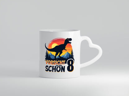 8. Geburtstag | 8 Jahre Dinosaurier v3 lustig Geschenkidee Geschenk Tasse