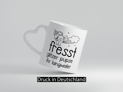 Fresst die glitzer Pupse | Einhorn Ihr Langweiler Geschenk Humor Geschenkidee