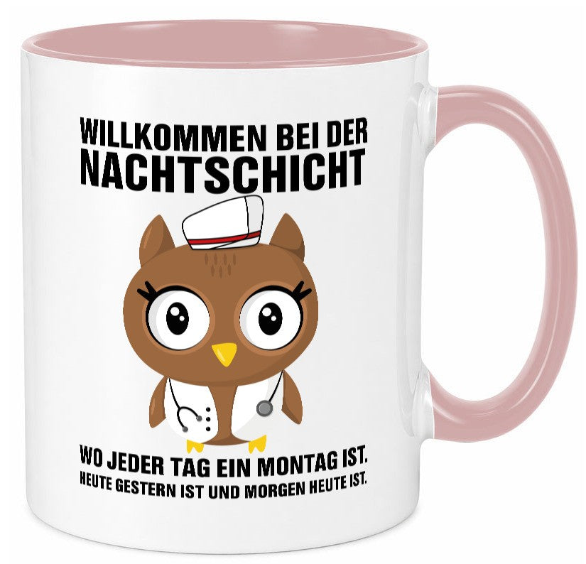 Nachtschicht | müde Eule Sanitäter Krankenschwester Humor Geschenkidee Tasse