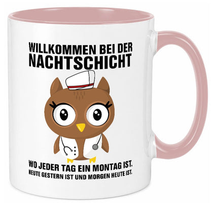 Nachtschicht | müde Eule Sanitäter Krankenschwester Humor Geschenkidee Tasse