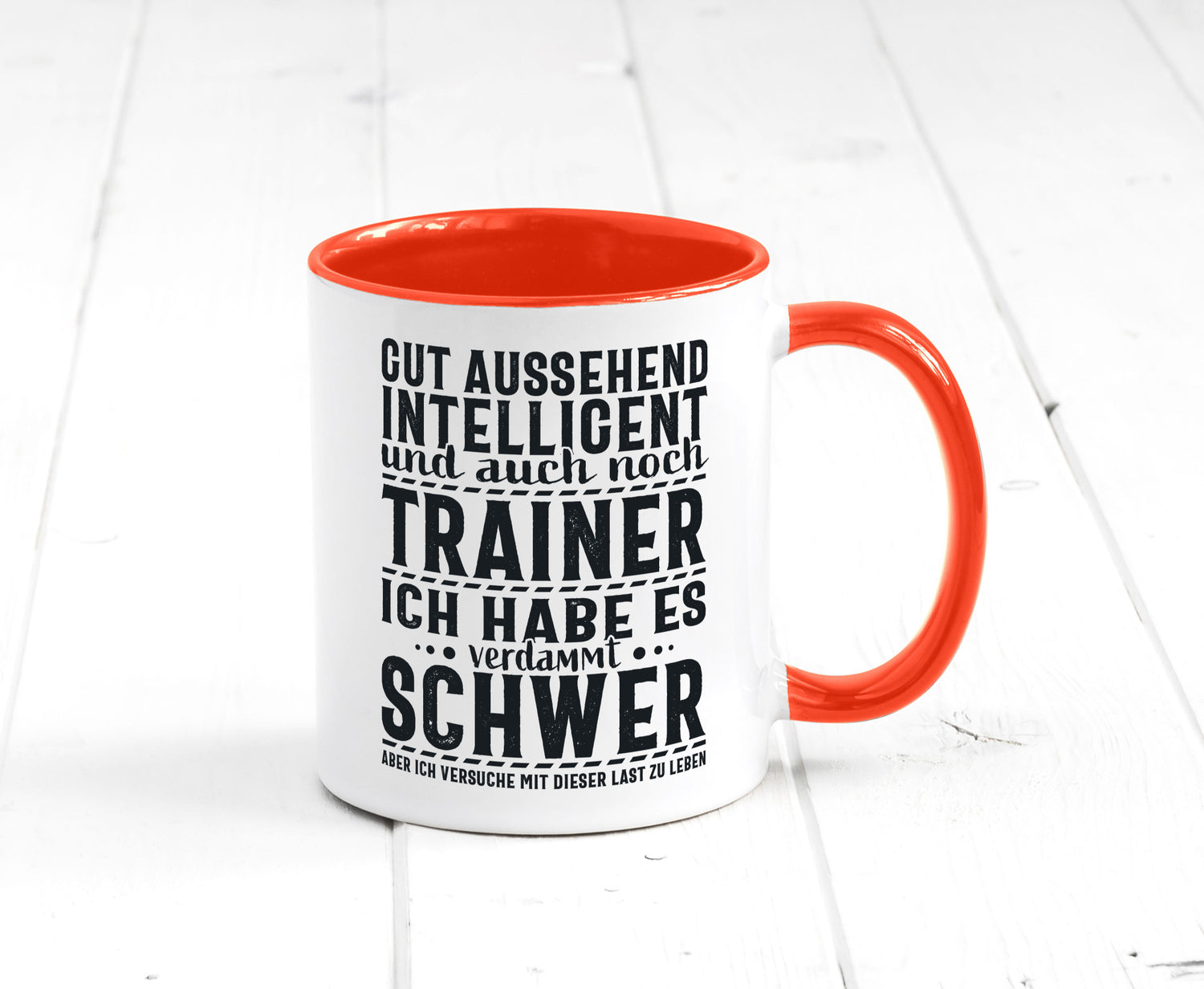 Gut aussehender Trainer |gestrichelte Linie | Punkte lustiger Spruch Geschenk