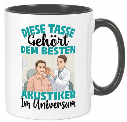 Im Universum: Akustiker | Akustik Hörgeräteakustik Geschenk Humor Geschenkidee Tasse