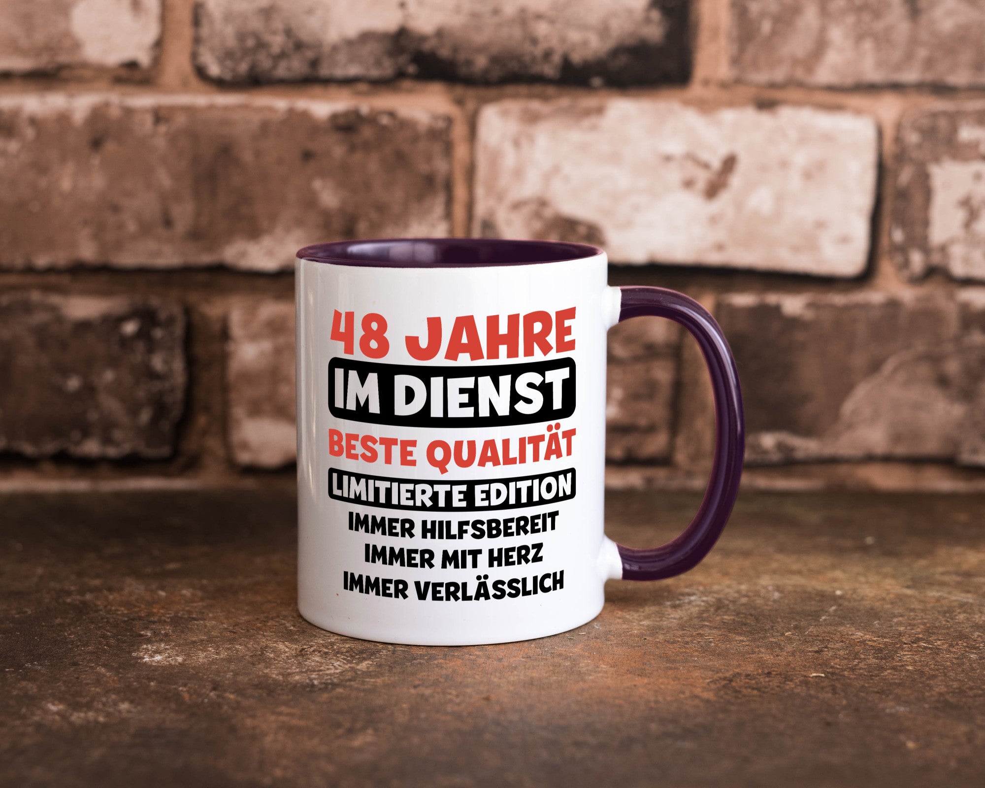 48 Jahre im Dienst | Jubiläum Arbeit v3 Humor Kollegen Büro Geschenkidee Tasse