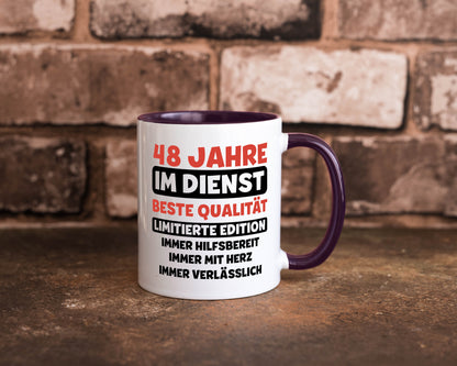 48 Jahre im Dienst | Jubiläum Arbeit v3 Humor Kollegen Büro Geschenkidee Tasse