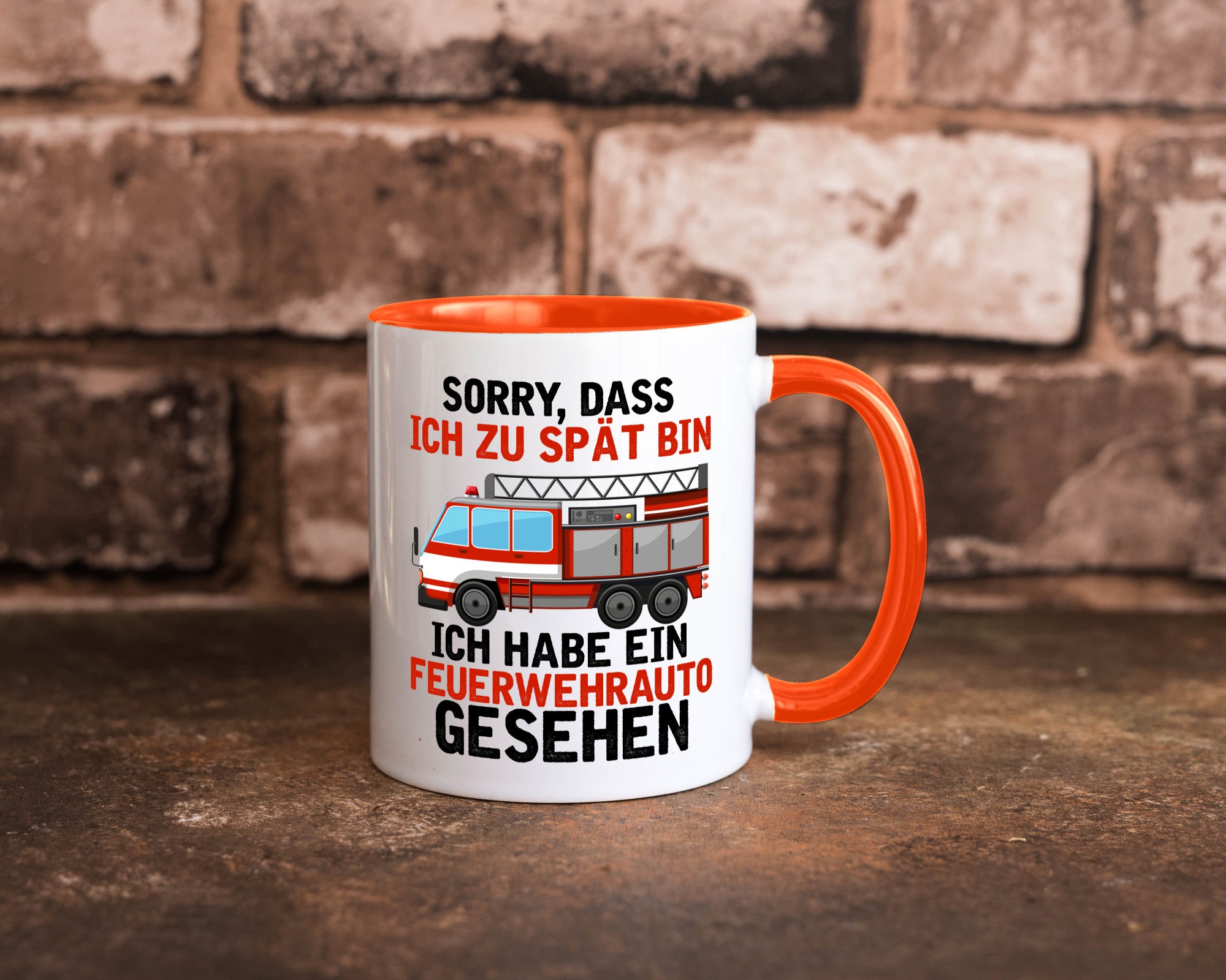 Ich hab ein feuerwehrauto gesehen | lustig Humor Geschenkidee Geschenk Tasse