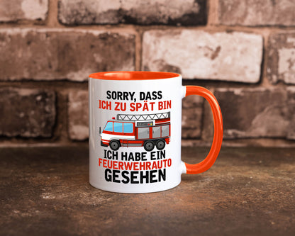 Ich hab ein feuerwehrauto gesehen | lustig Humor Geschenkidee Geschenk Tasse