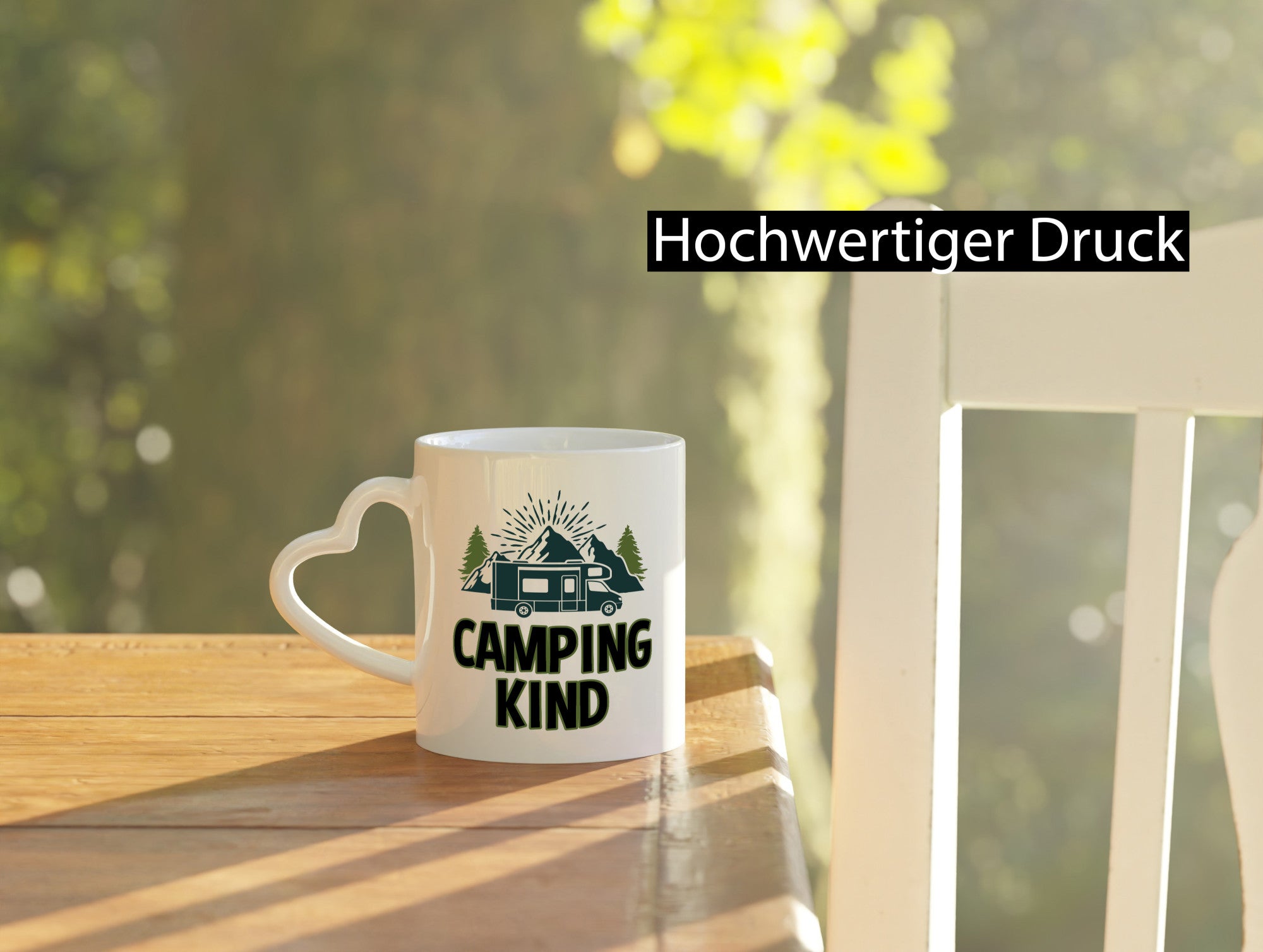 Camping kind | Wohnwagen Zelt lustiger Spruch Geschenk Humor Geschenkidee Tasse