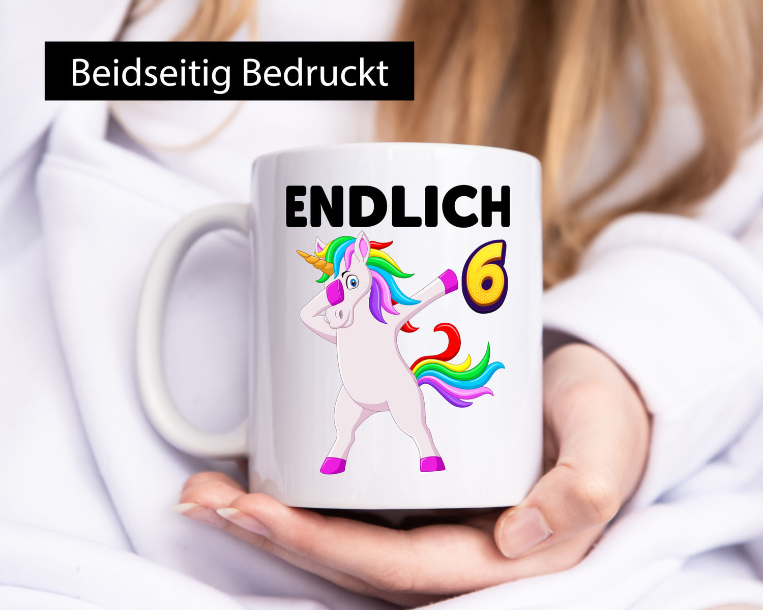 6. Geburtstag | endlich 6 Jahre Einhorn Mädchen Geschenkidee Humor Tasse