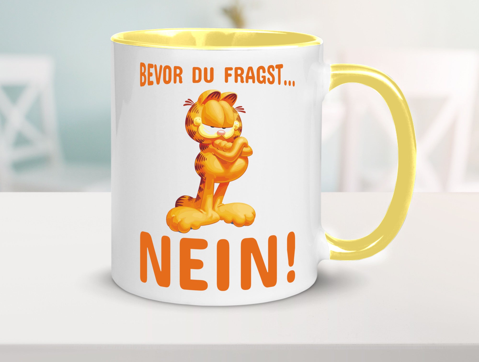 Bevor du fragst? Nein! | grimmige Katze Spruchtasse lustig Tierliebhaber Humor
