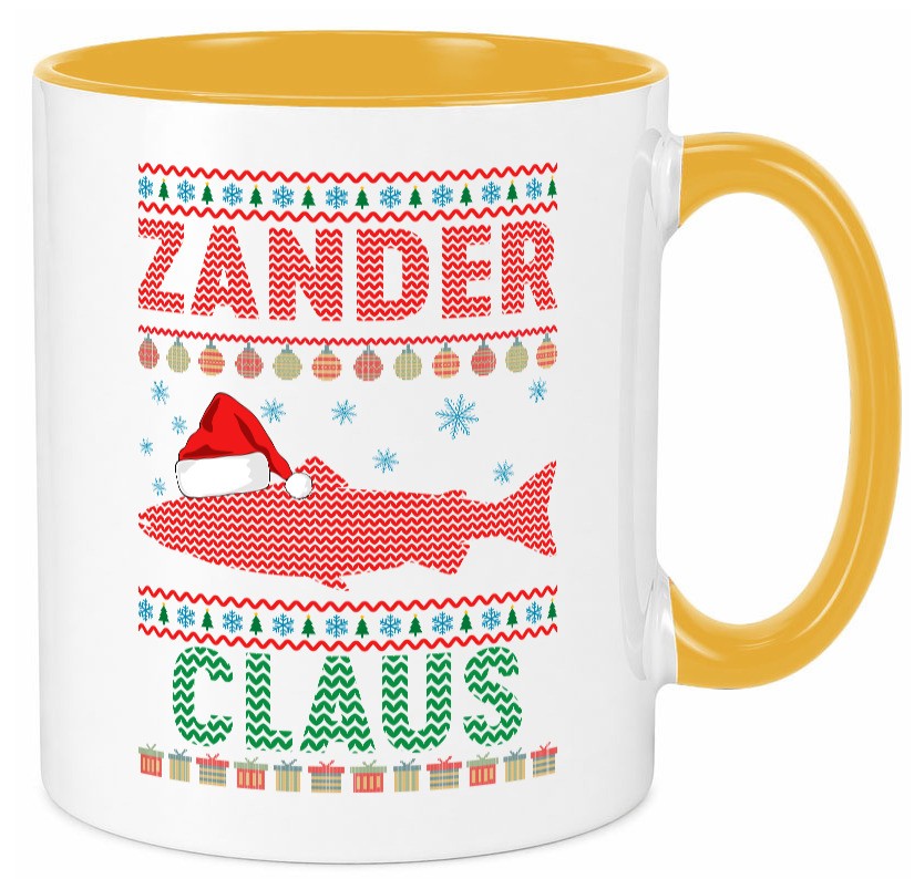 Zander Claus | Weihnachten Ugly Christmas Angler v2 Geschenkidee Humor Tasse