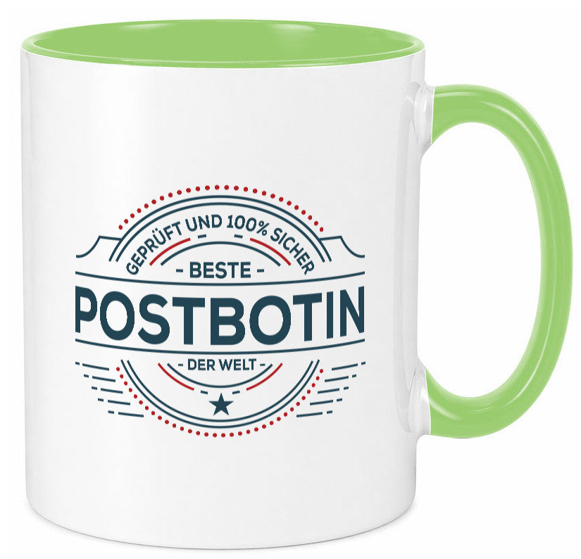 Geprüft und sicher: Postbotin | Beruf Post Briefträger lustiger Spruch Geschenk