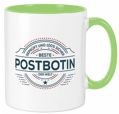 Geprüft und sicher: Postbotin | Beruf Post Briefträger lustiger Spruch Geschenk