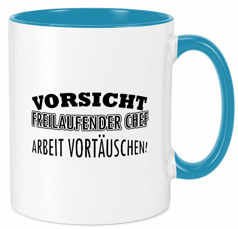 Freilaufender Chef lustig Arbeit Kollegen Büro Geschenk Tasse