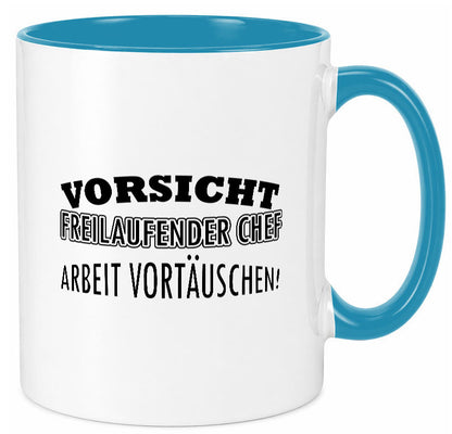 Freilaufender Chef lustig Arbeit Kollegen Büro Geschenk Tasse