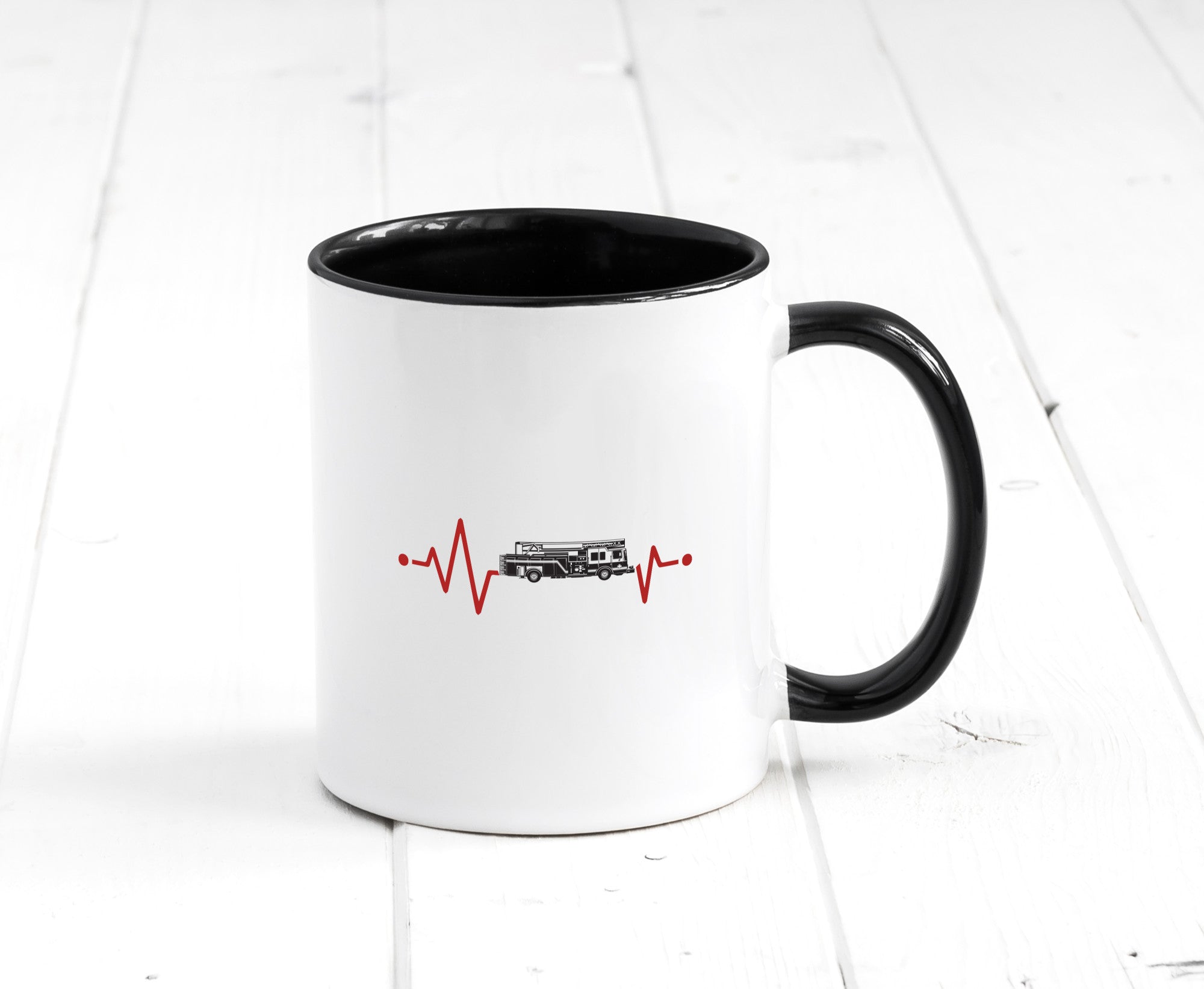 Herzschlag | Feuerwehrfahrzeug Feuerwehr Humor Geschenkidee Tasse