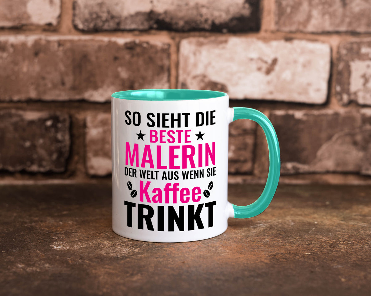 Kaffee trinkt: Malerin | Malerinnen lustiger Spruch Geschenk Humor Geschenkidee Tasse