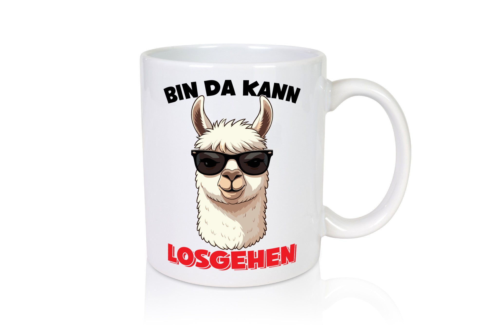 Bin da kann losgehen | Lama Alpaka lustig Humor Geschenkidee Geschenk Tasse