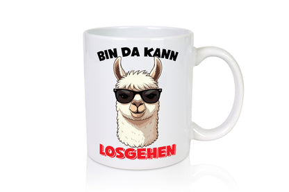 Bin da kann losgehen | Lama Alpaka lustig Humor Geschenkidee Geschenk Tasse