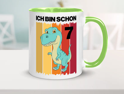 7. Geburtstag | 7 Jahre Dinosaurier lustiger Spruch Geschenk Geschenkidee Tasse