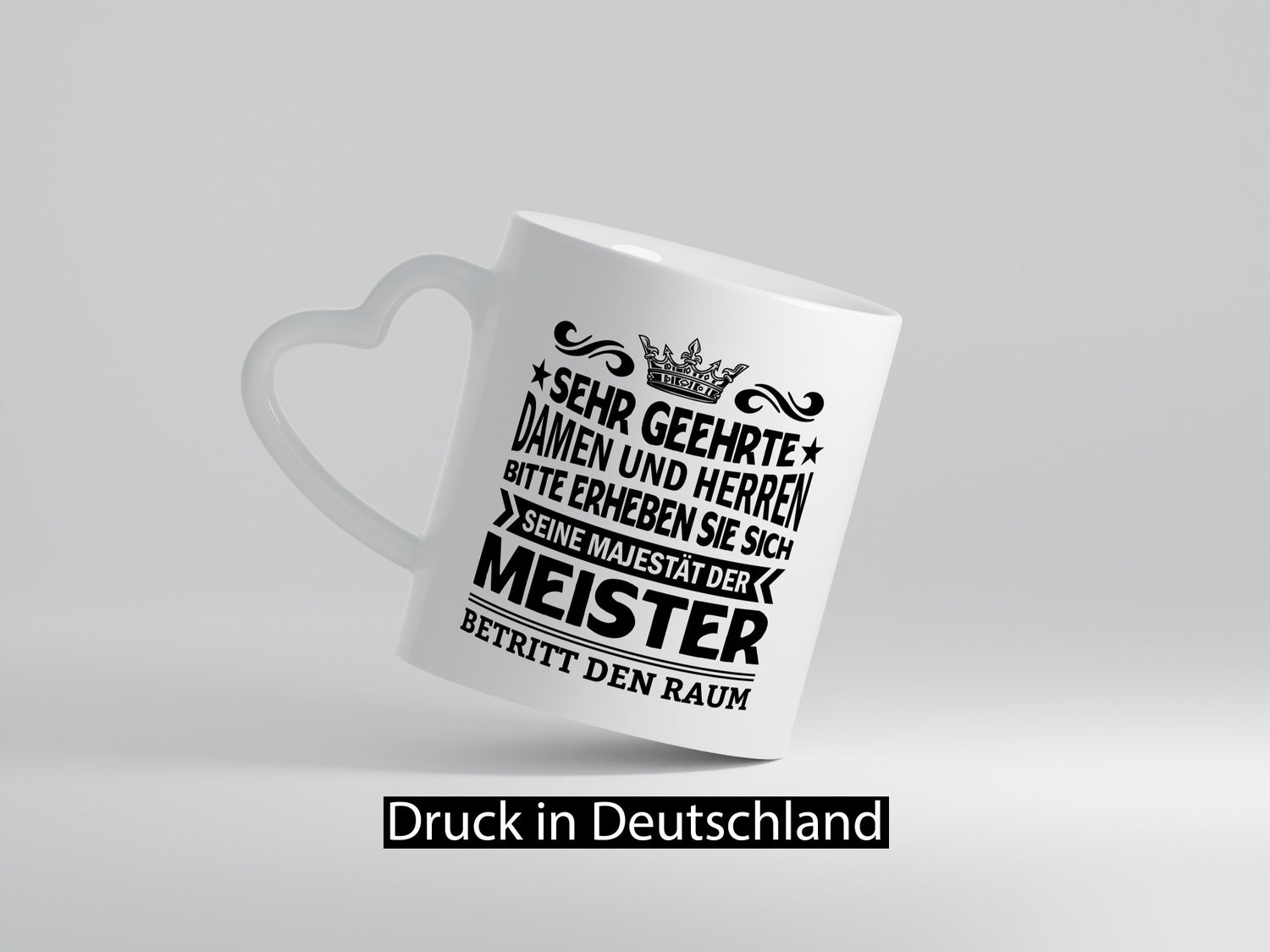 Erheben Sie sich der meister betritt den Raum Geschenkidee Humor Tasse