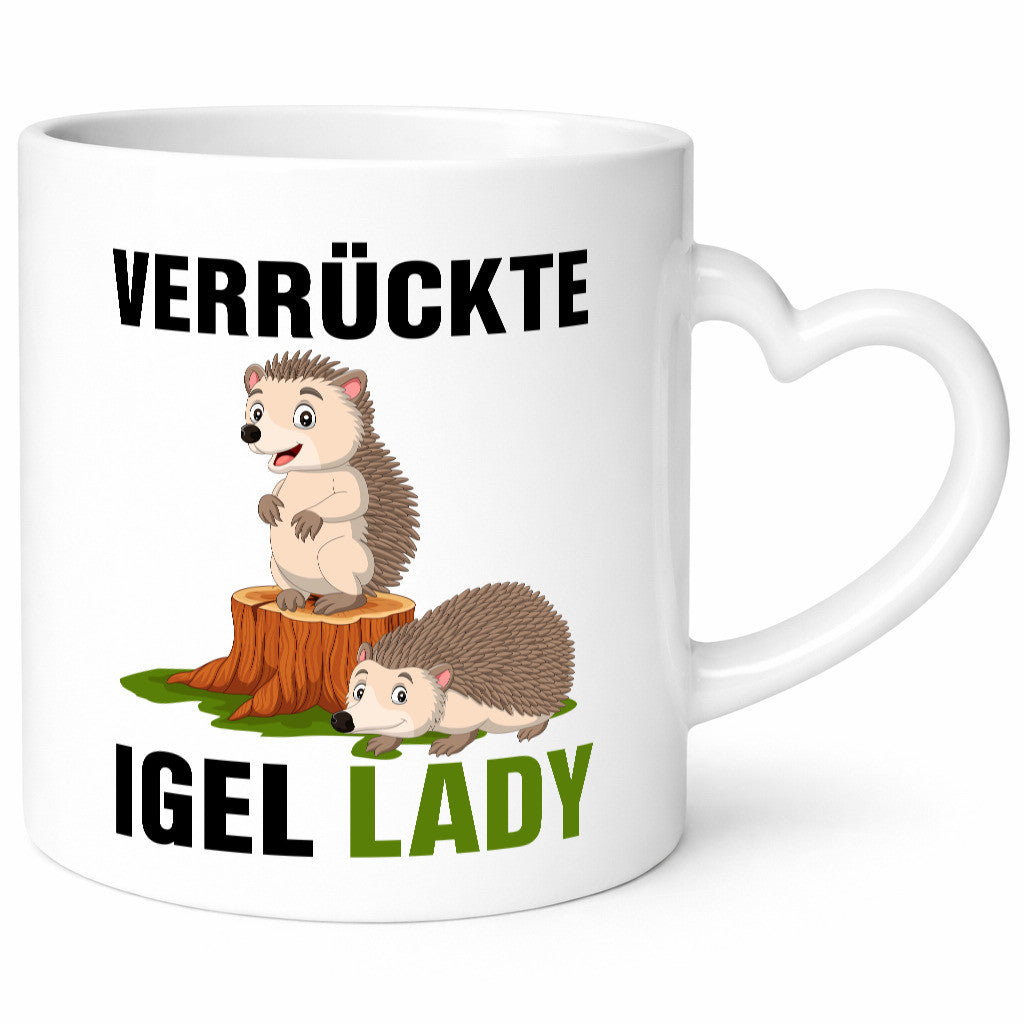 Verrückte Igel Lady | Geschenkidee Humor Tasse