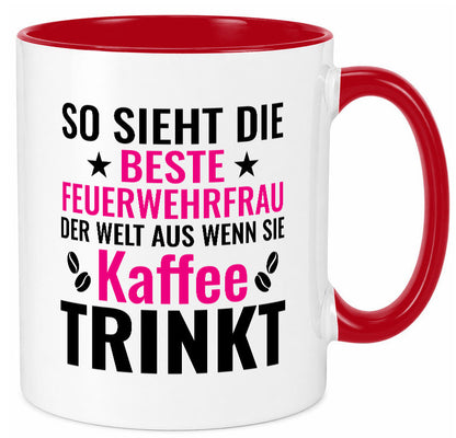 Kaffee trinkt: Feuerwehrfrau | Feuerwehr Geschenkidee Humor Tasse