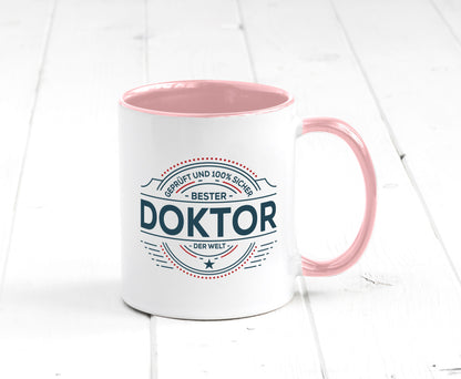 Geprüft und sicher: Doktor | Doktorand Doktortitel lustiger Spruch Geschenk Tasse