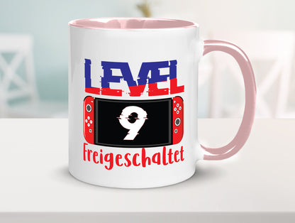 Level 9 Freigeschaltet | 9. Geburtstag Zocker Gamer Humor Geschenkidee Tasse