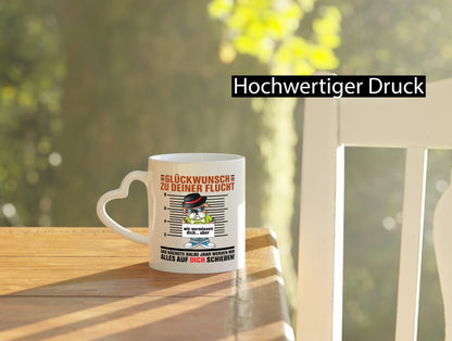 Glückwünsch zu deiner Flucht | Abschied Kollegen Arbeit lustiger Spruch
