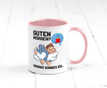 Ganz dünnes Eis | Morgenmuffel Tasse Kaffeetrinker Geschenkidee Humor