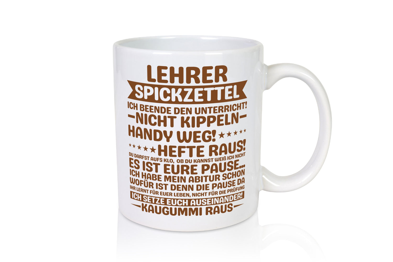 Lehrer Spickzettel | Beruf Tasse lustiger Spruch vl5 lustig Arbeit Kollegen