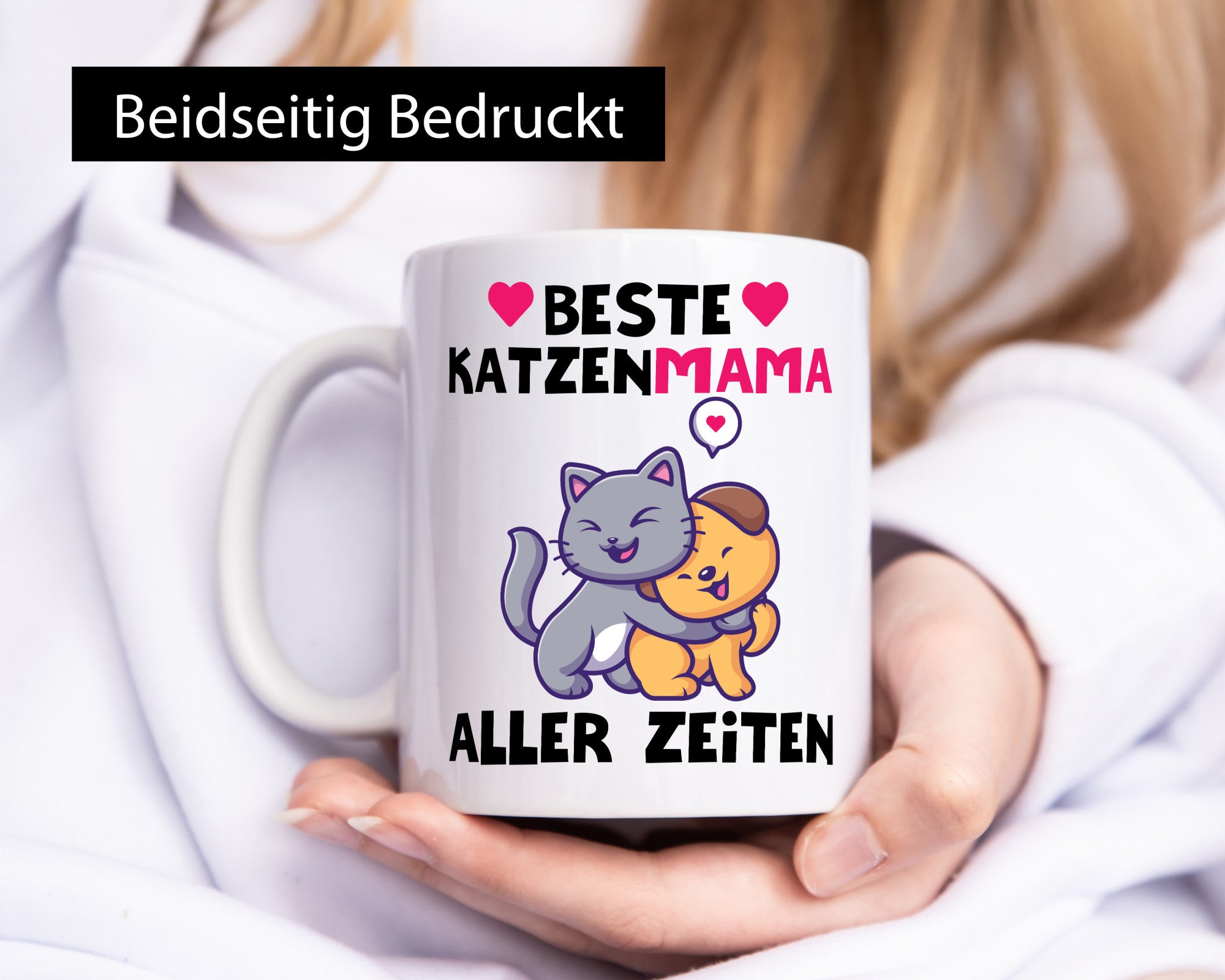 Beste Katzenmama | Katzenbaby Herz lustig Familie Geschenkidee Geschenk Tasse