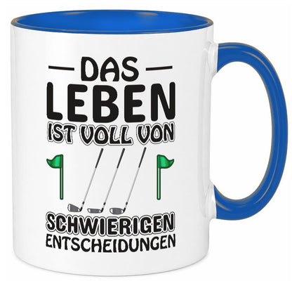 Schwierige Entscheidungen | Golfer Tasse Golf Spieler Geschenkidee Humor